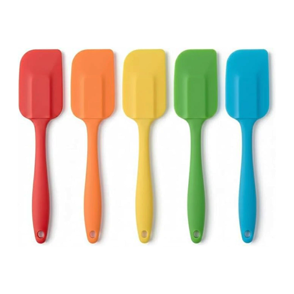 Colorful silicone spatula from 7AGAT Shopping, heat resistant, non-stick flexible cooking utensil for kitchen and baking use.