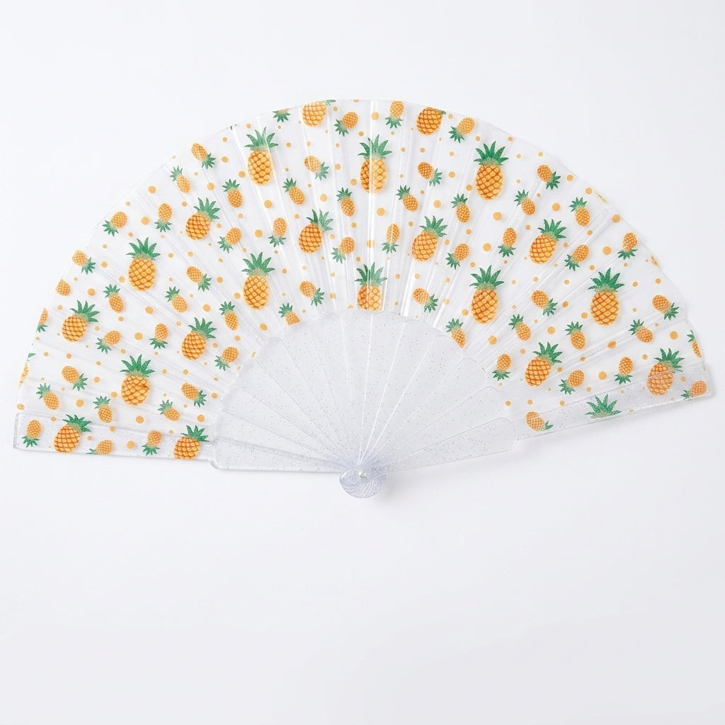 Transparent Acrylic Folding Hand Fan - Lightweight & Portable, Durable Clear Frame for Weddings, Parties, Outdoor Events, and Daily Use