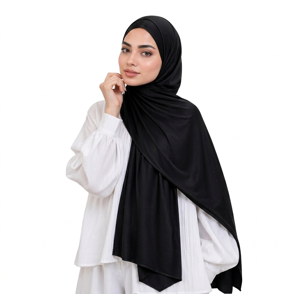 Soft 100% cotton gel scarf for women by 7AGAT, seamless, adjustable drawstring head wrap in solid colors.