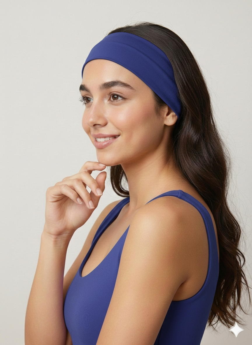 Pair of 7AGAT cotton sweatbands for workout and daily wear, unisex sport headbands made from 95% Egyptian cotton.