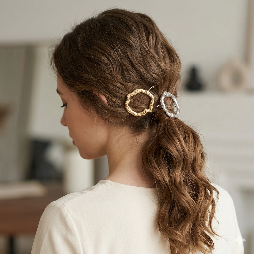 2Pcs Metal Hair Barrette Clips for Women and Girls, Elegant Hair Accessories for Daily Wear, Parties, and Special Occasions