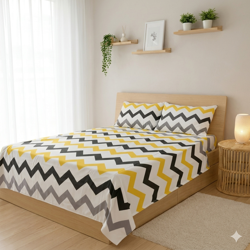 Soft 7AGAT bed sheet set with pillowcases, comfortable bedding for restful sleep, machine washable and easy to care for.
