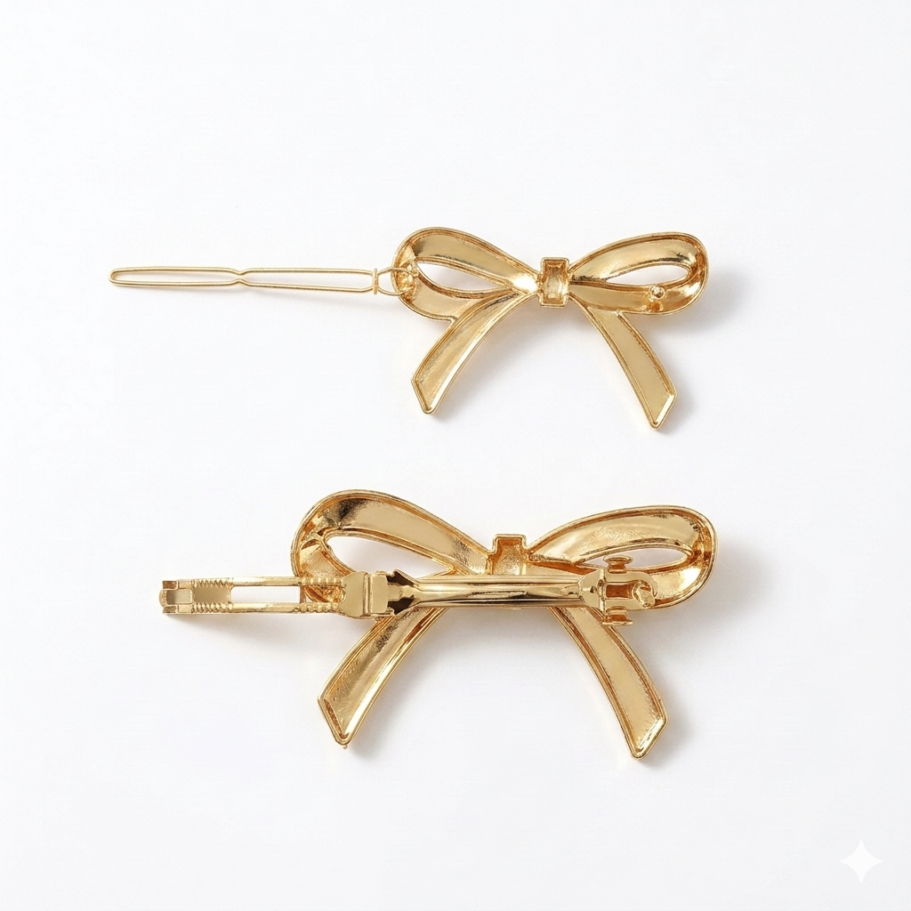 2Pcs Metal Hair Barrette Clips for Women and Girls, Elegant Hair Accessories for Daily Wear, Parties, and Special Occasions