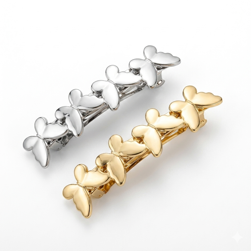 2Pcs Metal Hair Barrette Clips for Women and Girls, Elegant Hair Accessories for Daily Wear, Parties, and Special Occasions