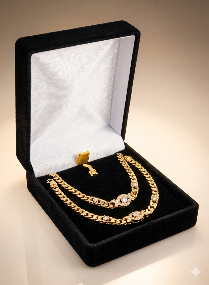 Luxury velvet jewelry box by 7AGAT with satin interior, displaying rings, necklaces, and bracelets for elegant storage and gifting.