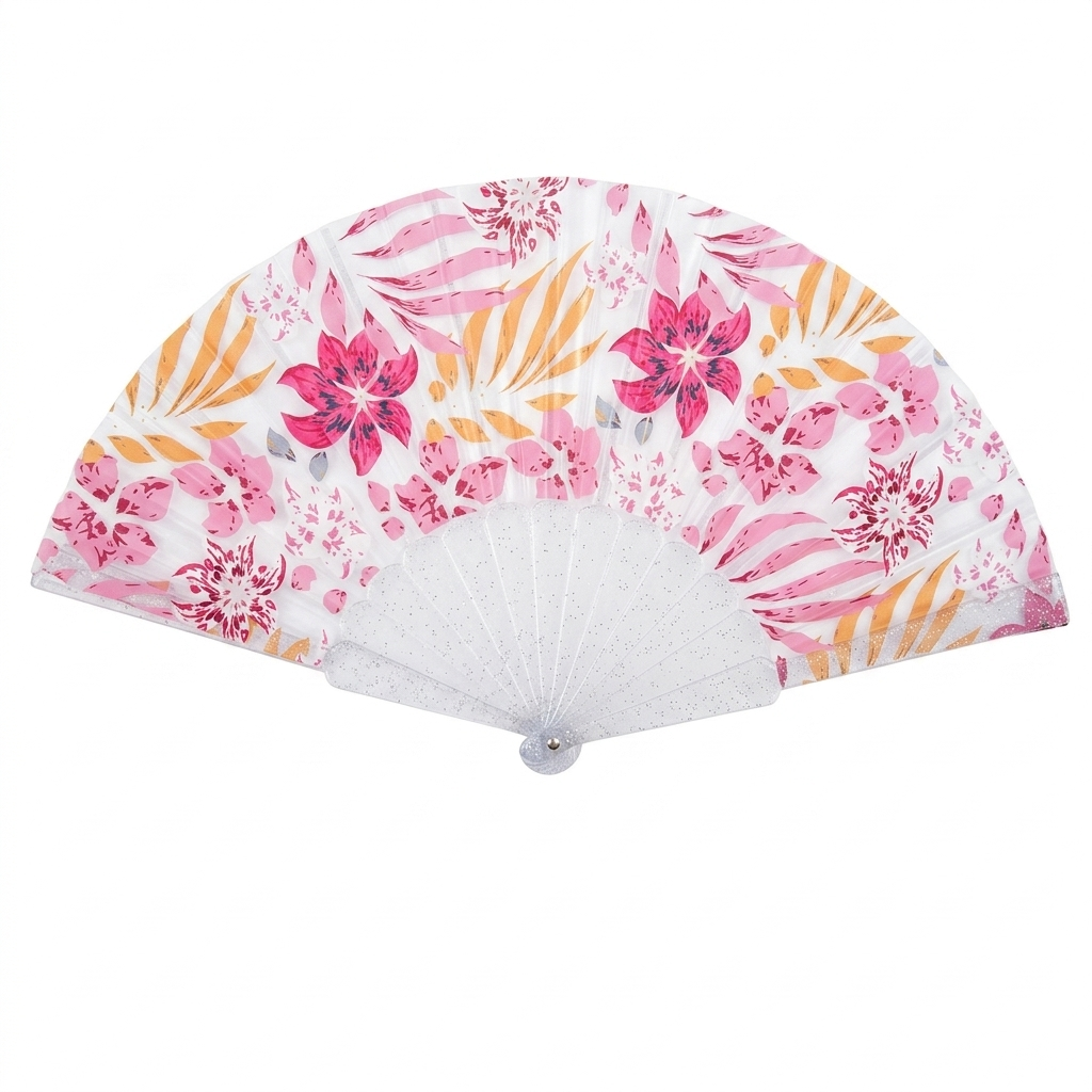 Transparent Acrylic Folding Hand Fan - Lightweight & Portable, Durable Clear Frame for Weddings, Parties, Outdoor Events, and Daily Use