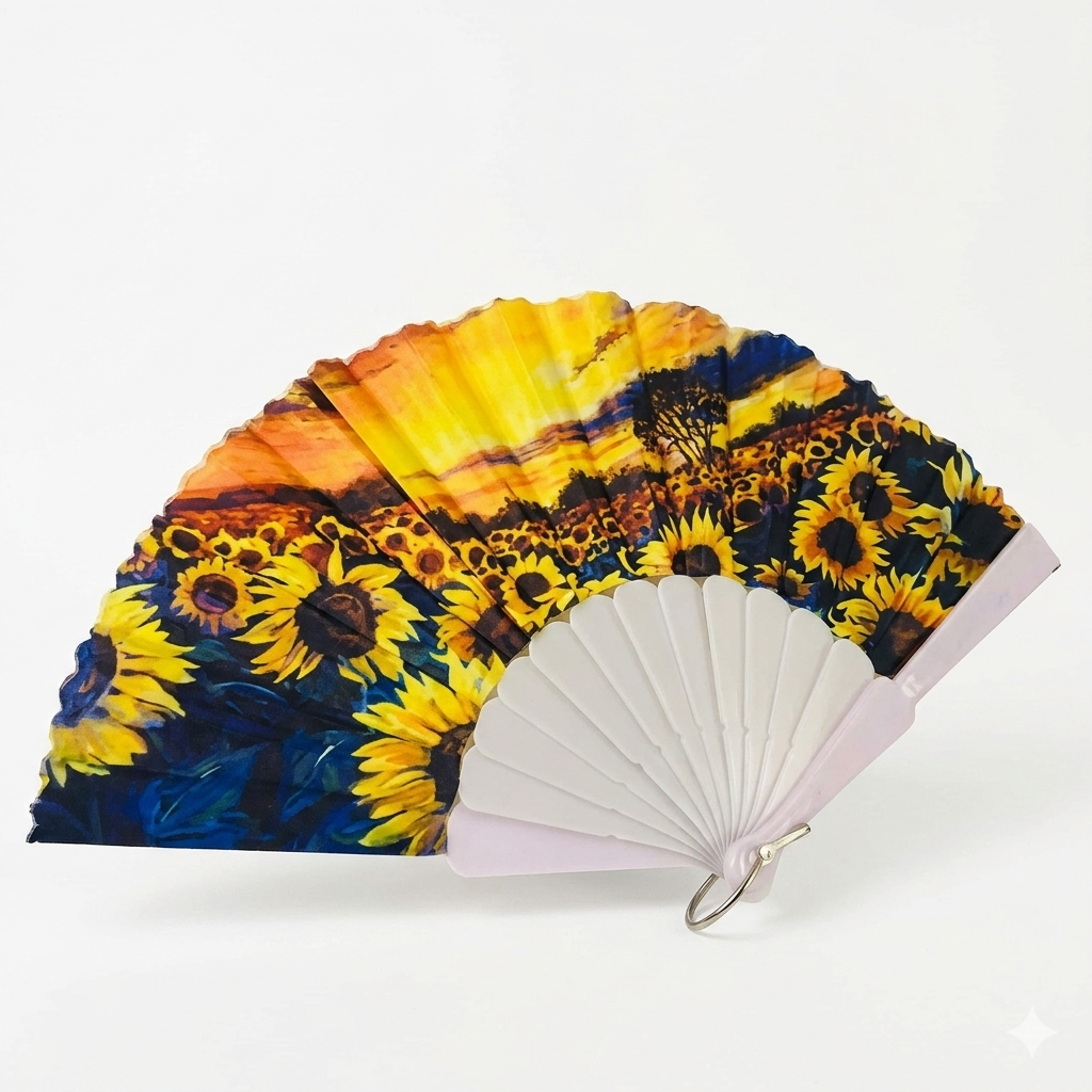 Classic Silk Fabric Handheld Folding Fan – Chinese/Spanish Style for Weddings, Party Favors, Performances, Dance, & Home Decor, Perfect Festival Gift.