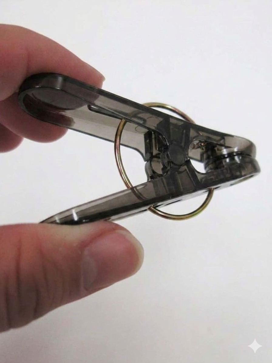 Set of 24 clear plastic clothespins with metal hanging rings, ideal for laundry, photos, and craft projects by 7AGAT.