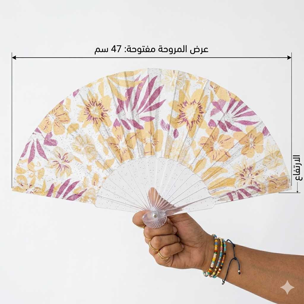 Transparent Acrylic Folding Hand Fan - Lightweight & Portable, Durable Clear Frame for Weddings, Parties, Outdoor Events, and Daily Use