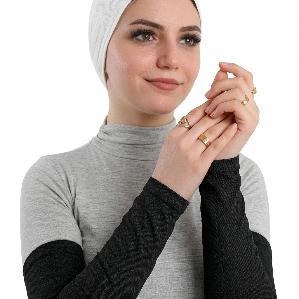 Women’s cotton arm warmers by 7AGAT, stretchy breathable fabric, providing modest coverage for sports and daily wear.
