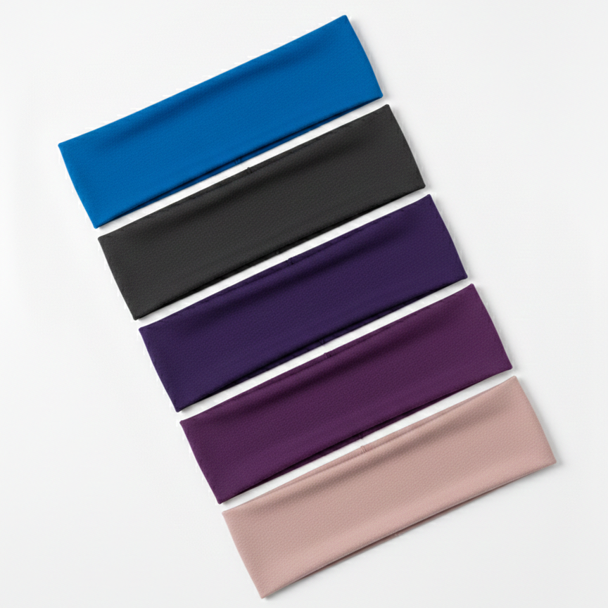 Black 7AGAT stretchy cotton headbands for women, non-slip elastic hair bands, soft fabric, ideal for daily wear.