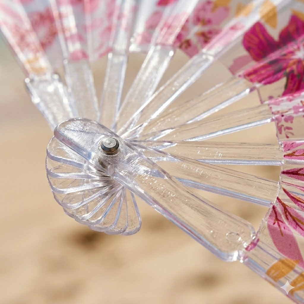 Transparent Acrylic Folding Hand Fan - Lightweight & Portable, Durable Clear Frame for Weddings, Parties, Outdoor Events, and Daily Use