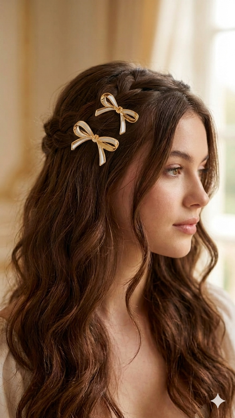 2Pcs Metal Hair Barrette Clips for Women and Girls, Elegant Hair Accessories for Daily Wear, Parties, and Special Occasions