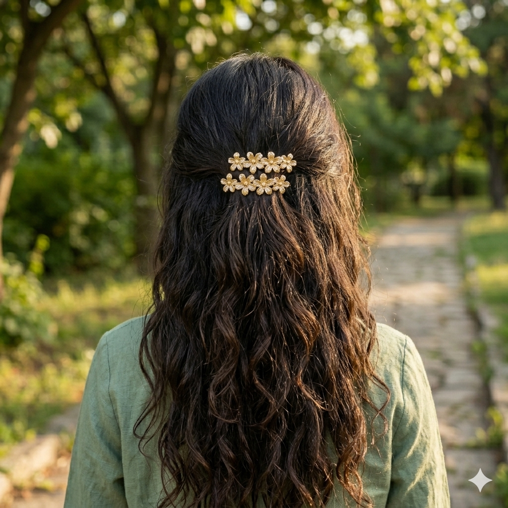 2Pcs Metal Hair Barrette Clips for Women and Girls, Elegant Hair Accessories for Daily Wear, Parties, and Special Occasions