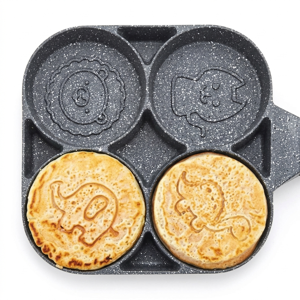 Cartoon Non-Stick Frying Pan, Animal Shapes, Gas & Induction Compatible, for Pancakes and Eggs