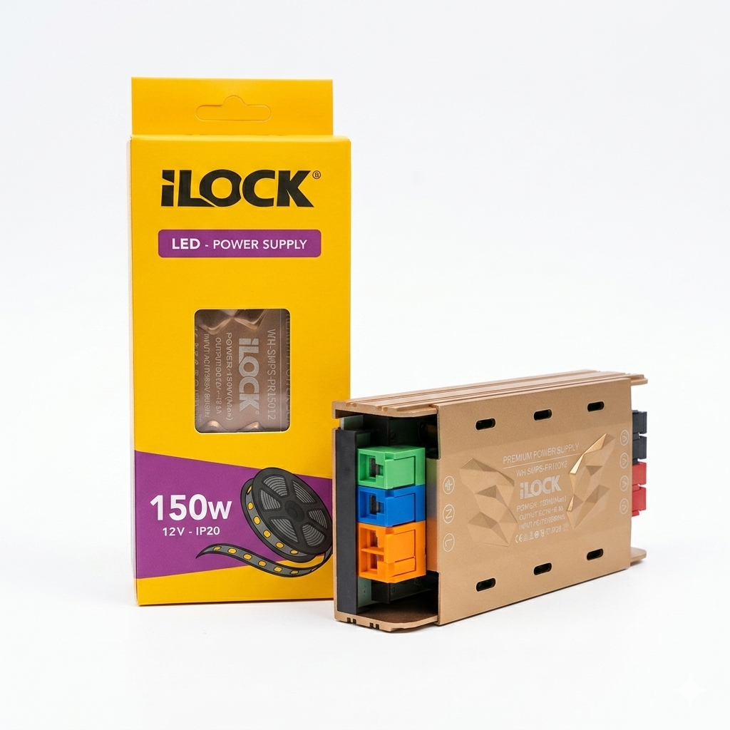 7AGAT iLOCK LED power supply 12V 5A LED driver transformer with heavy-duty aluminum housing and multi-protection features.