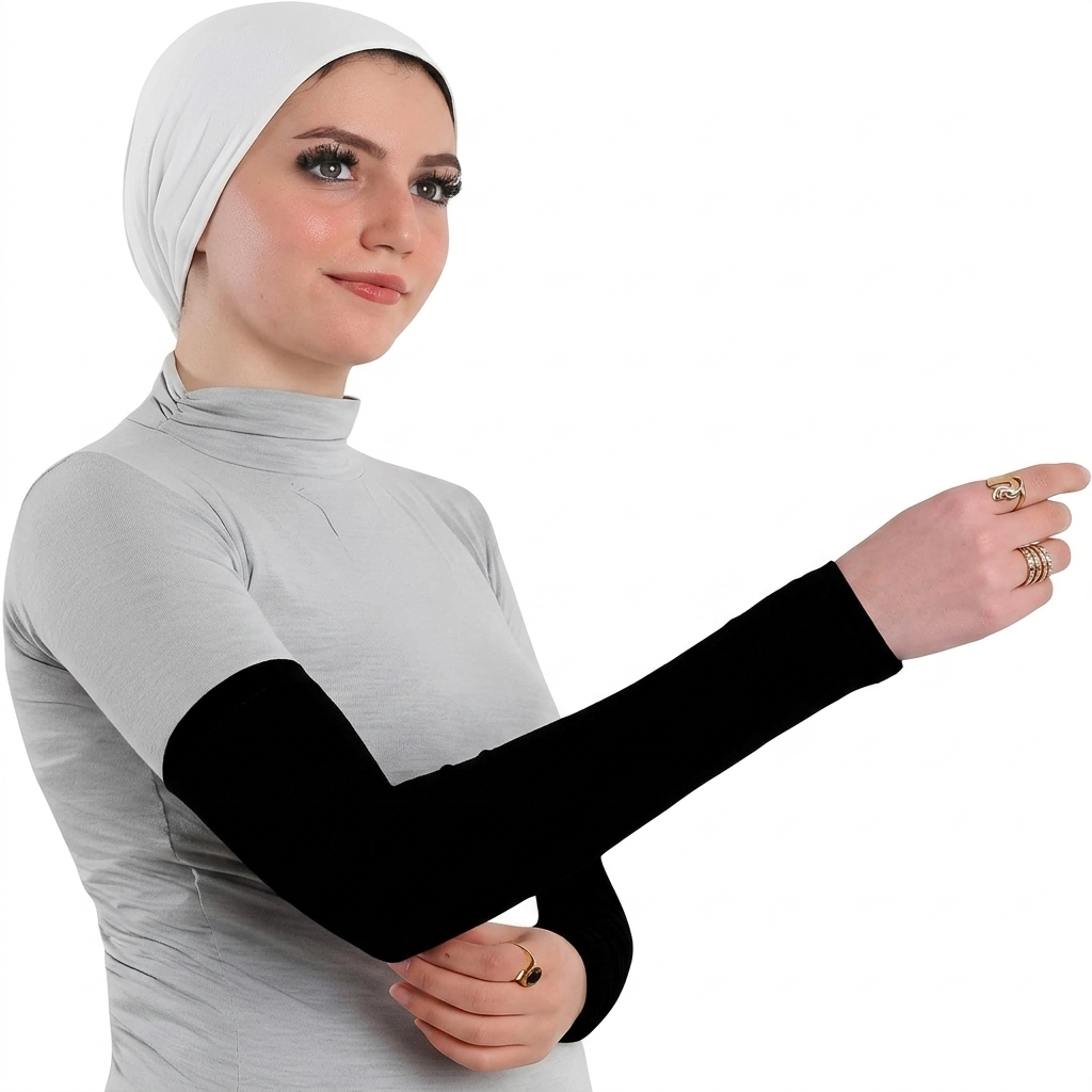 Cotton Arm Sleeves for Women, Stretch Comfortable Breathable Fabric, Modest Coverage for Sports and Daily Wear