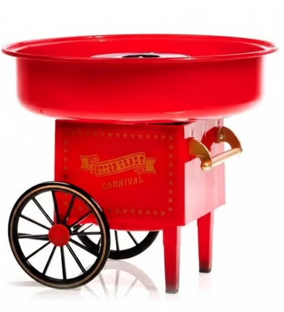 7AGAT electric cotton candy maker for home parties, classic carnival style pink machine with spinning bowl and sugar holder.