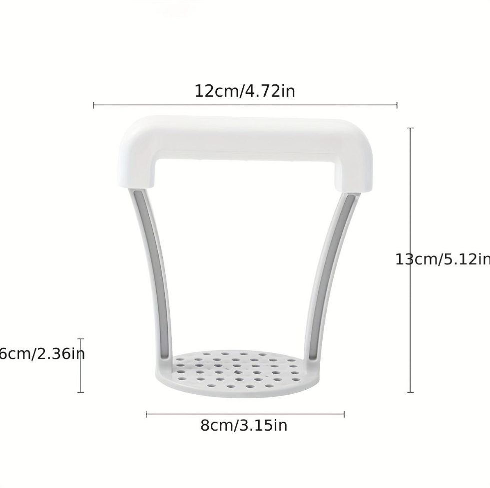 7AGAT manual plastic potato masher with easy grip handle, ideal for mashing potatoes, vegetables, and fruits in cooking.