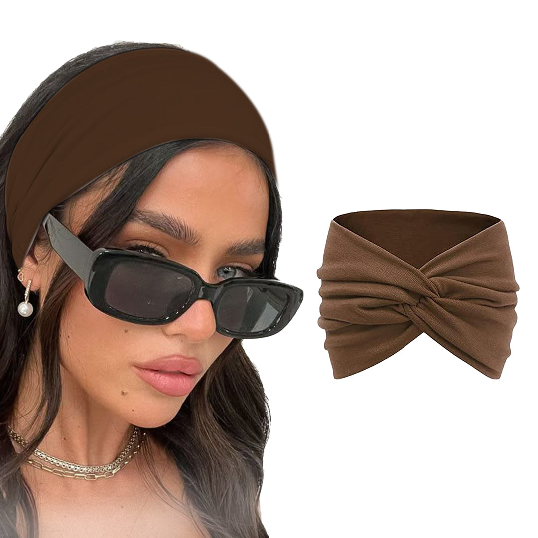 7AGAT knitted cotton women's turban headband with cute knot design, soft cotton fabric, suitable for women and girls.
