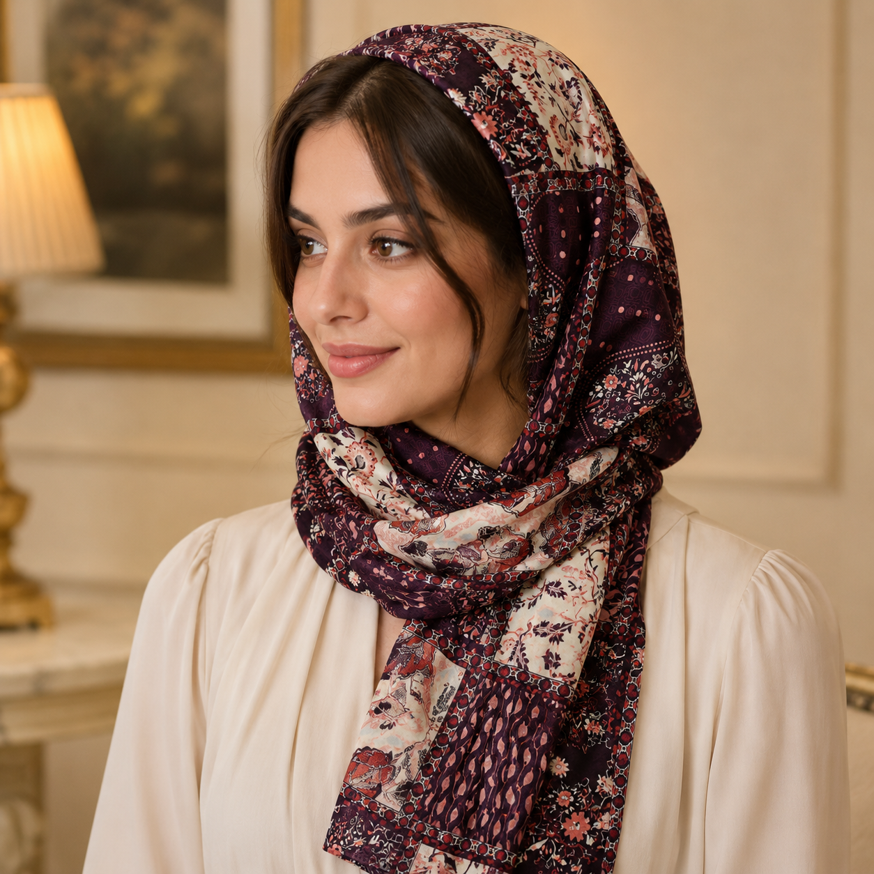 Women’s Printed Scarf, Soft Lightweight Multi-Use Head and Neck Scarf, 160 × 46 cm, Assorted Colors