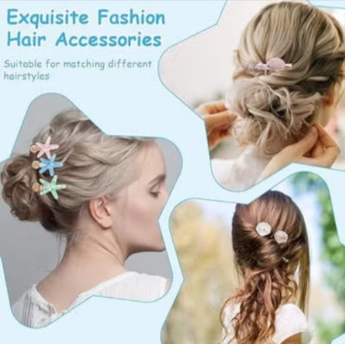 Starfish hair clips by 7AGAT featuring durable plastic resin claws with ocean-inspired starfish design and secure grip for styling.