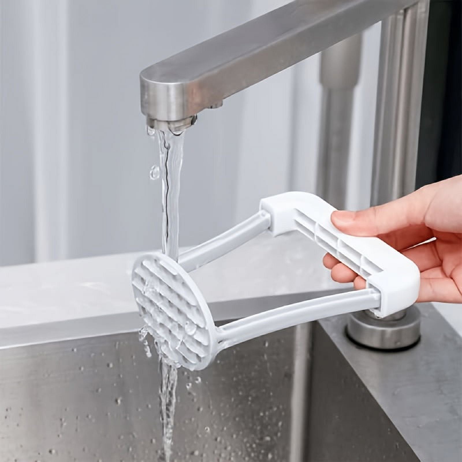 7AGAT manual potato masher with plastic handle for mashing potatoes, vegetables, and fruits in a kitchen cooking utensil.