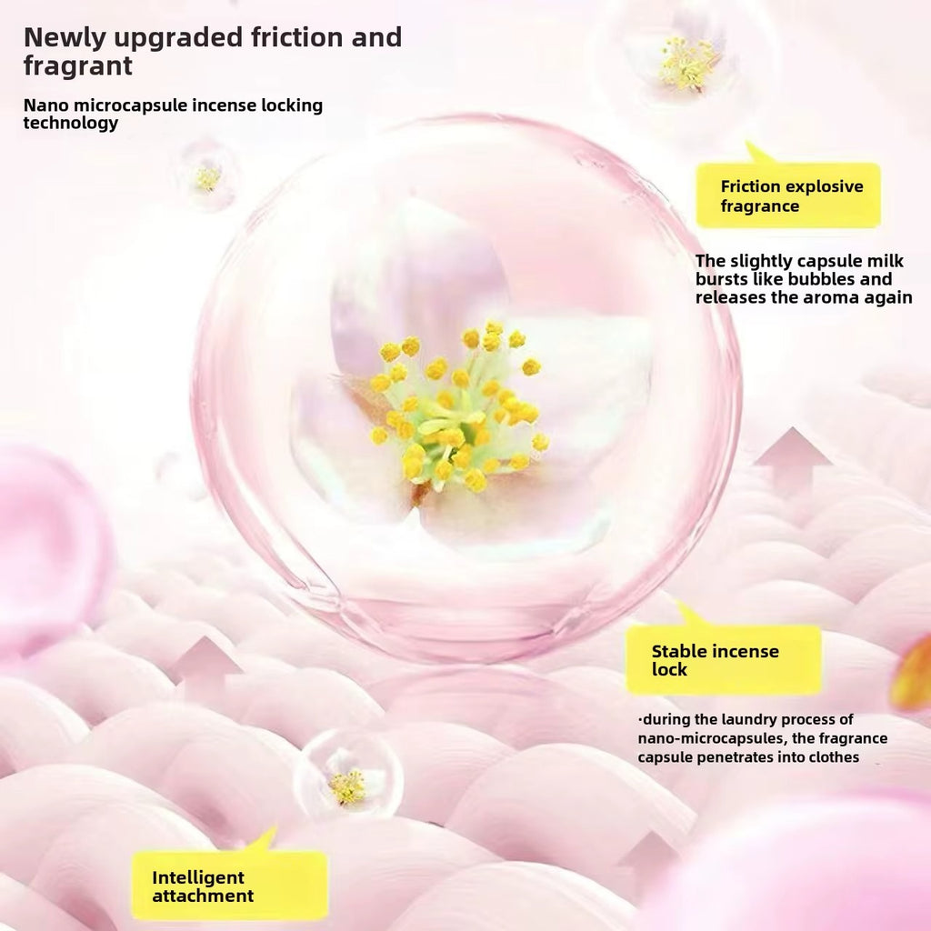 7AGAT laundry scent booster beads in a 220g package with long-lasting fabric fragrance, shown with cleaning cloths.
