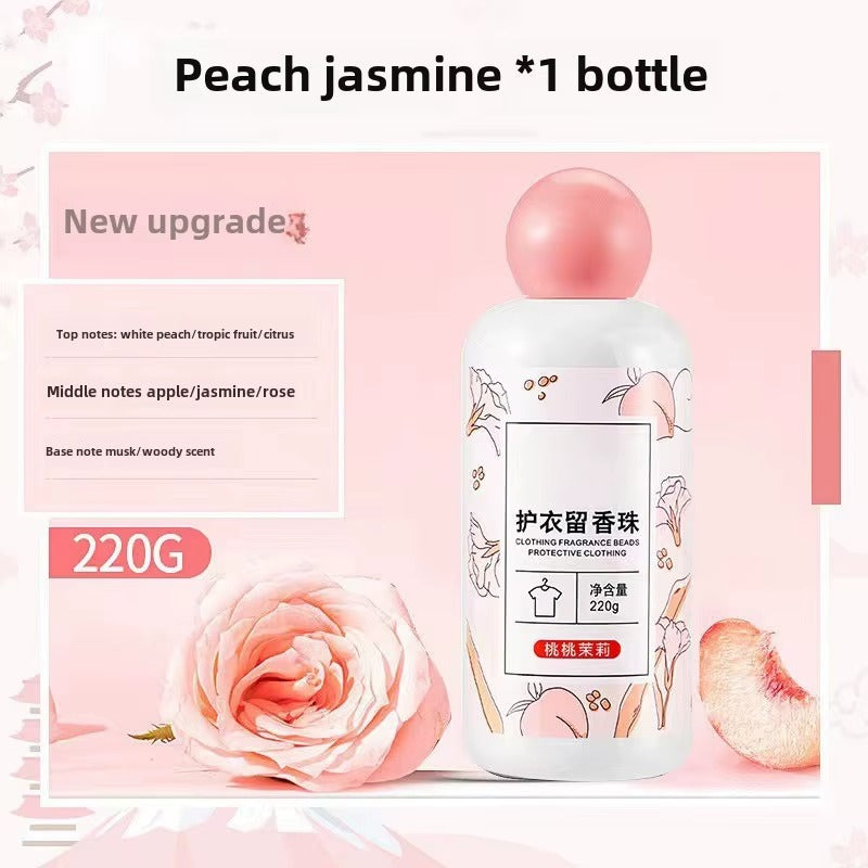 Laundry scent booster beads by 7AGAT in a 220g package, featuring long-lasting fabric fragrance for fresh-smelling clothes.