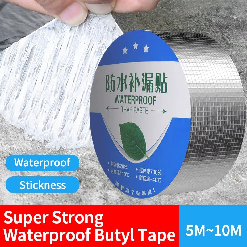 7AGAT waterproof butyl tape with heat insulation, heavy-duty self-adhesive leak repair and weatherproof sealing tape in close-up view.
