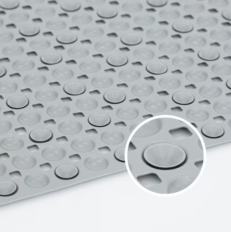 Quick-dry PVC shower mat with drainage holes