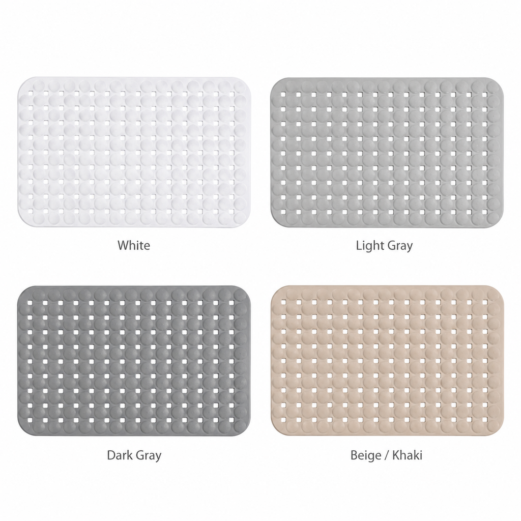 Random color bath mat in white black beige or gray