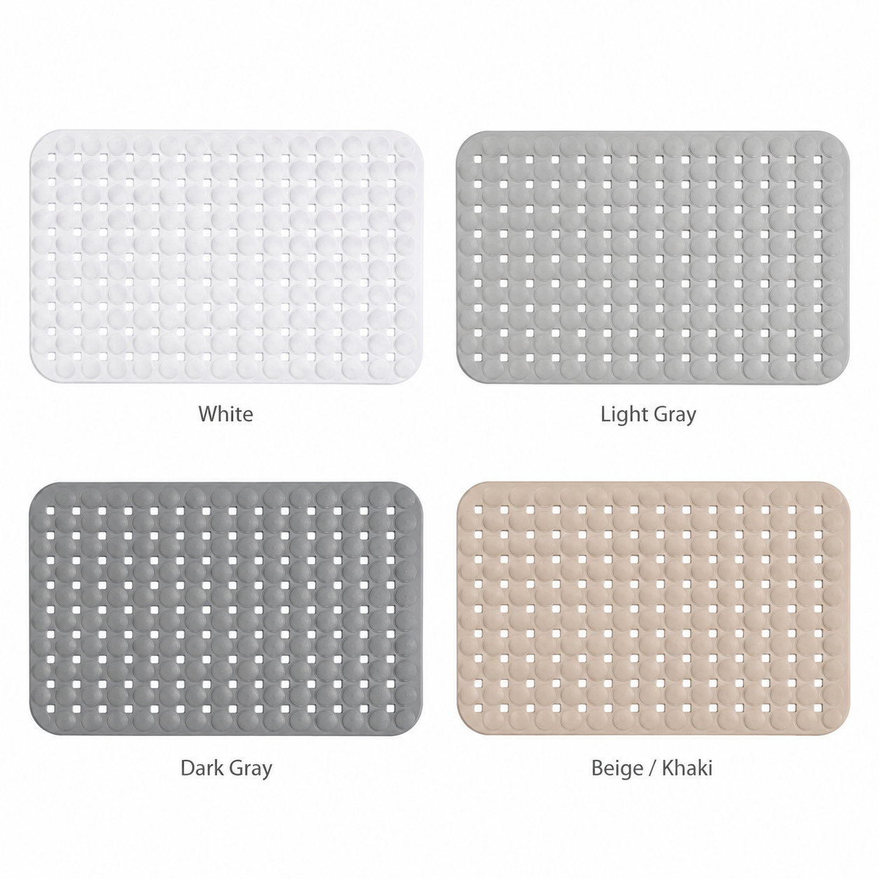 Random color bath mat in white black beige or gray