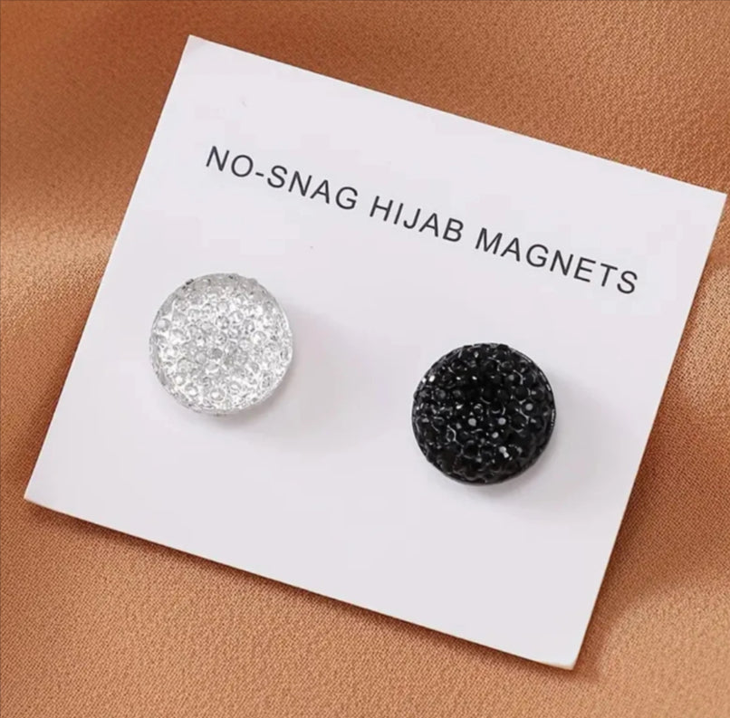 7AGAT magnetic hijab pins set with strong hold, metal scarf magnets, no-damage design, 2-piece hijab accessories for secure styling