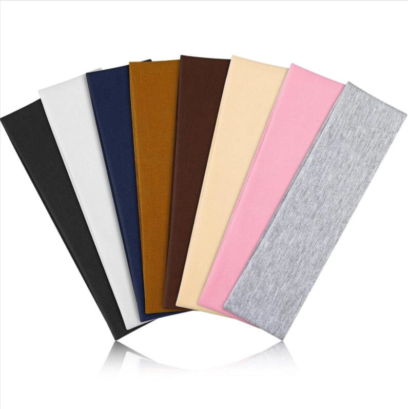 Two 7AGAT cotton sport headbands made from 95% Egyptian cotton, unisex workout and running headbands for daily wear.