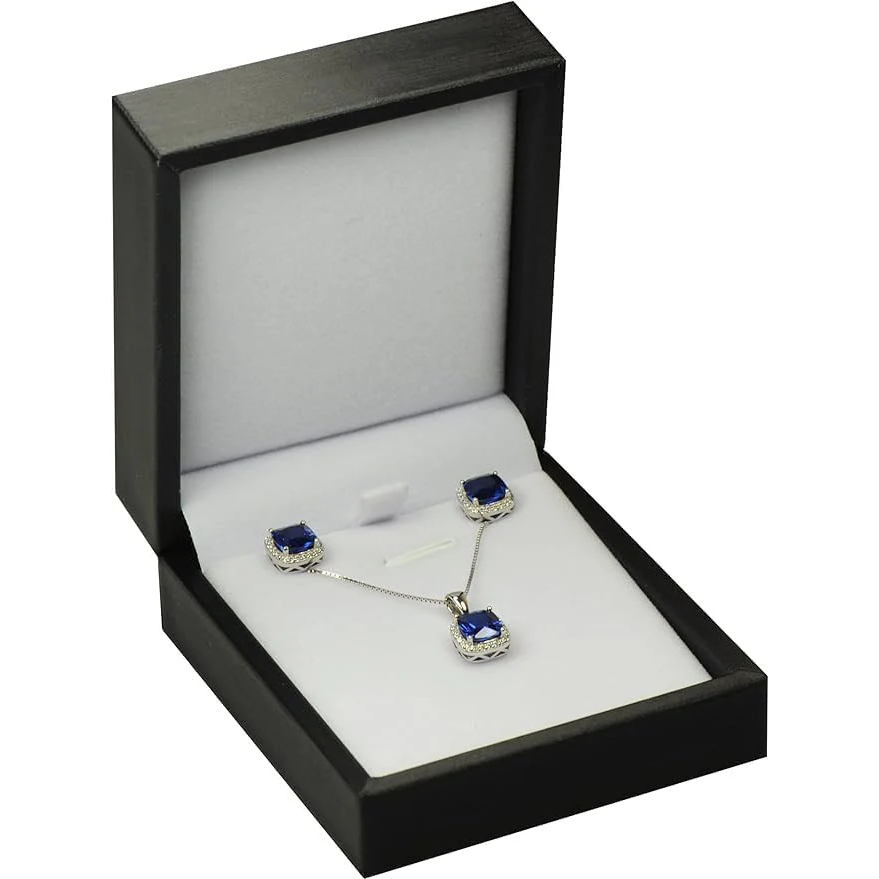 7AGAT Elegance leather and velvet jewelry gift box for necklaces, bracelets, and sets, with a stylish square design.