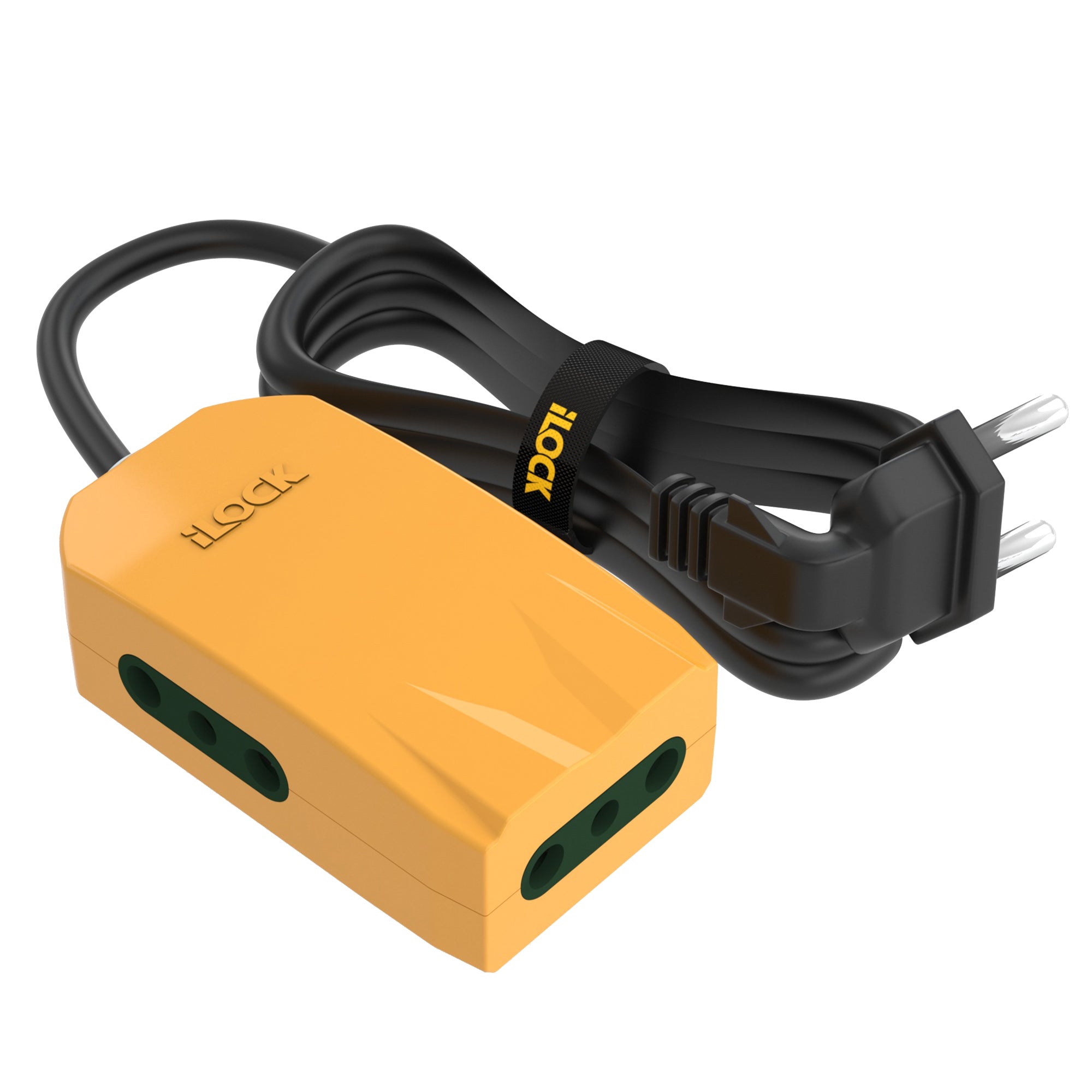 iLOCK Mini Power Strip 3 Outlets, 3M Retractable Cable, Copper Sockets, Soft Night Light, Portable & Hanging Design, 10 Years Warranty